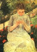 Mary Cassatt Girl Sewing oil painting on canvas